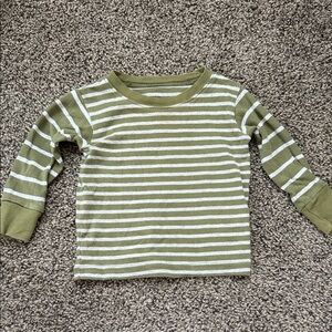 Carter's Olive and White Striped Long Sleeve Tee